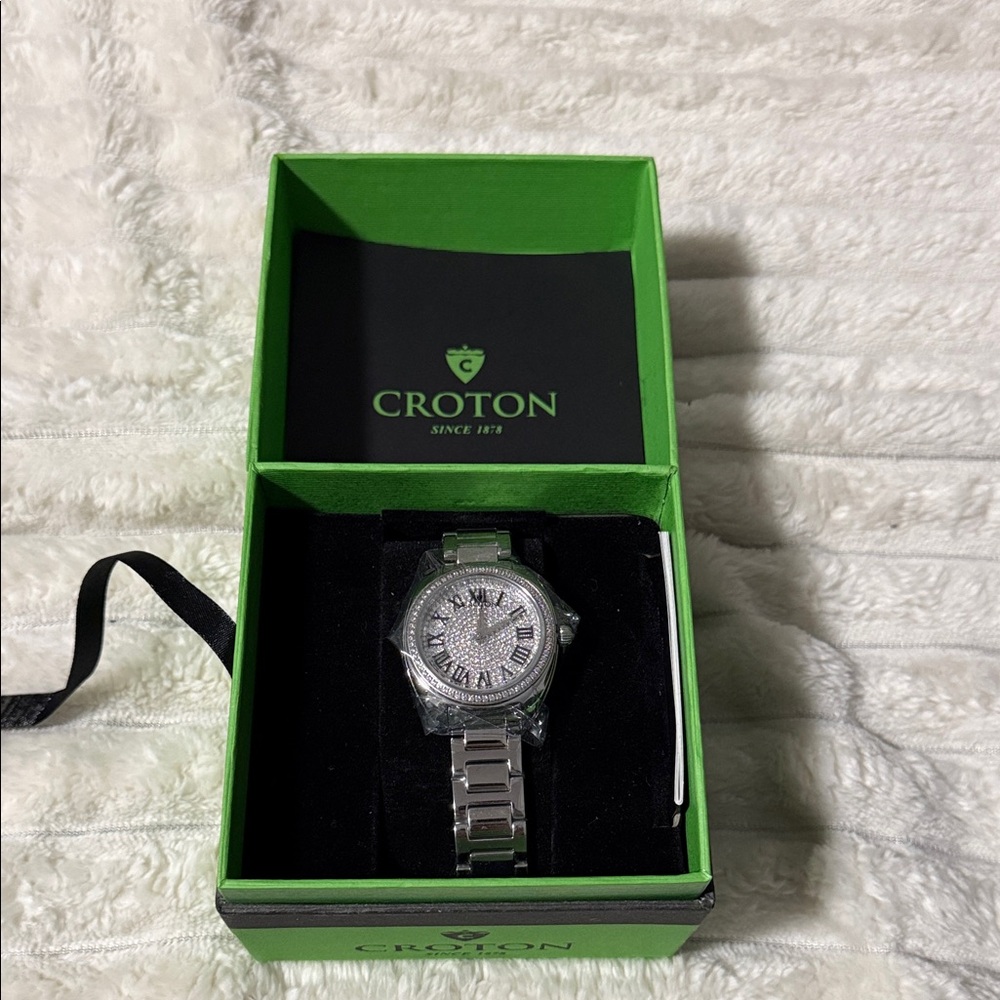 Croton Silver Tone Watch Swiss Quartz